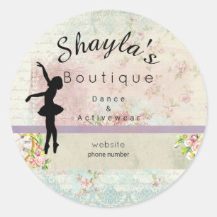 Ballerina Silhouette Elegant  Business Ronde Sticker
