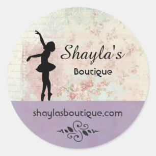 Ballerina Silhouette Elegant Business Ronde Sticker