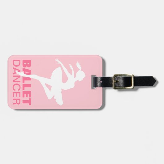 Ballerina Silhouette KIES UW ACHTERGRONDKLEUR Bagagelabel (Voorkant horizontaal)