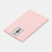 Ballerina Silhouette op een bleek roze achtergrond Post-it® Notes (Schuin)