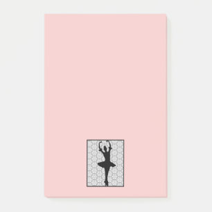 Ballerina Silhouette op een bleek roze achtergrond Post-it® Notes