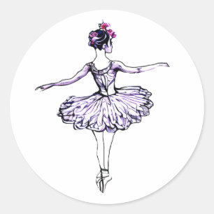 Ballerina Silhouette Ronde Sticker