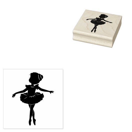 Ballerina Silhouette Rubberstempel (Gestempeld)