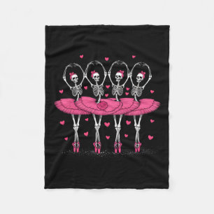 Ballerina Skeleton Dance Grappig Halloween Ballet Fleece Deken