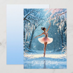 Ballerina sneeuwdans winter schoonheid kunst feestdagenkaart