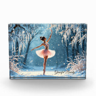 Ballerina sneeuwdans winter schoonheid kunst fotoblokken