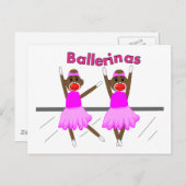 Ballerina Sock Monkeys—Schattig design Briefkaart (Voorkant / Achterkant)
