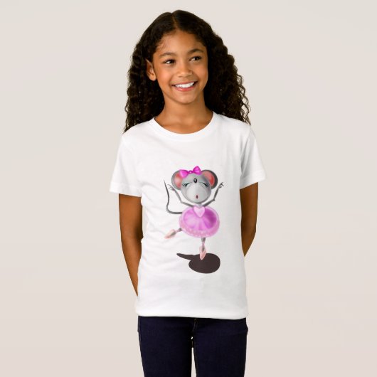 Ballerina Souris Drôle T-shirt Joyeux Danseur de b (Devant entier)