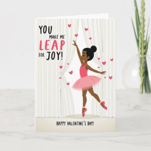 Ballerina Sprong Van Geluk Valentijnkaart Kaart