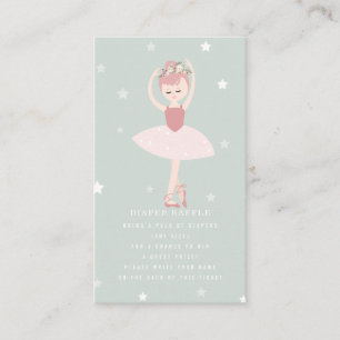 Ballerina Stars Blue Baby Diaper Informatiekaartje