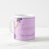 Ballerina ster girl danser paarse naam mok (Voorkant links)