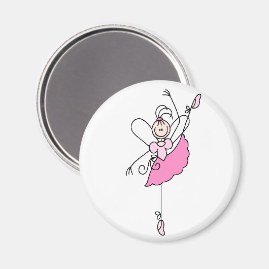 Ballerina Stick Figure Cinq aimants (Recto/Verso)