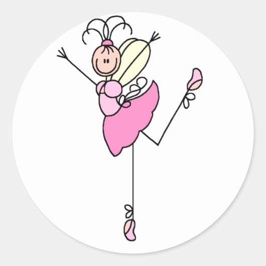 Ballerina Stick Figuur Sticker (Voorkant)