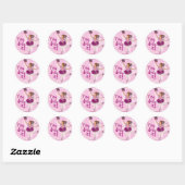 Ballerina sticker de danse gracieuse brunette/rose (Feuille)