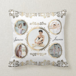 Ballerina Stylish Gold Sepia Foto Collage Kussen