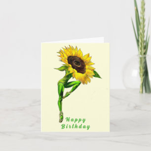 Ballerina Sunflower Ballet Dancer Carte Anniversai