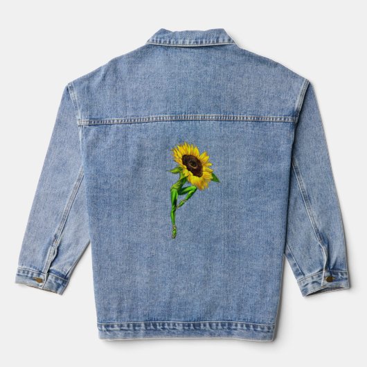 Ballerina Sunflower Ballet Dancer Denim Veste (Verso)