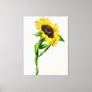 Ballerina Sunflower Ballet Dancer toile Imprimer