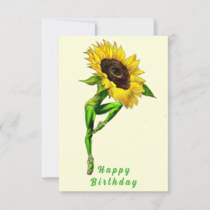 Ballerina Sunflower Ballet Danse Carte d'anniversa