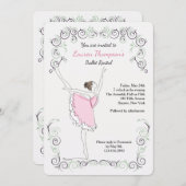 Ballerina sur ses orteils Invitation (Devant / Derrière)