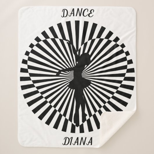 Ballerina sur une couverture abstraite noire et bl (Devant)