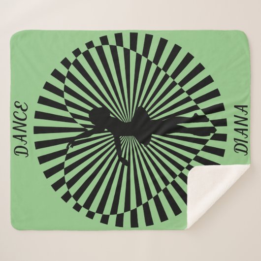 Ballerina sur une couverture abstraite noire et bl (Devant (Horizontal))