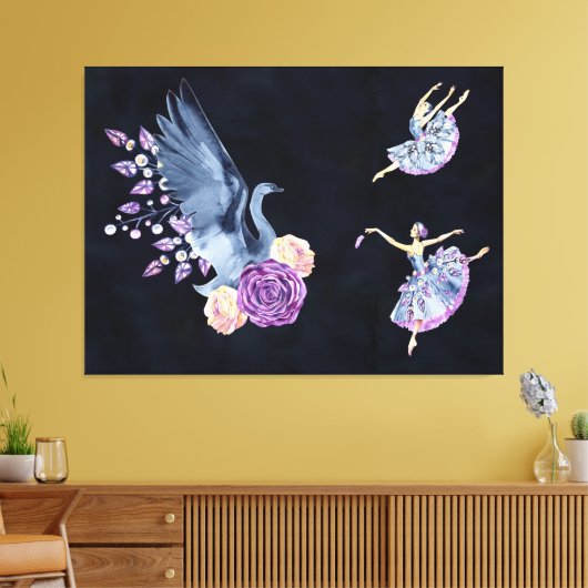 Ballerina Swan Dance Canvas Afdruk (Insitu (Woonkamer))