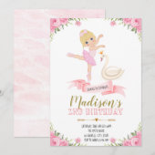 Ballerina swan Tutu mignonne invitation à la fête  (Devant / Derrière)
