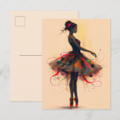 Ballerina Tanzt in Farbexplosion Briefkaart (Voorkant / Achterkant)