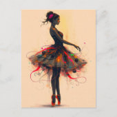 Ballerina Tanzt in Farbexplosion Briefkaart (Voorkant)