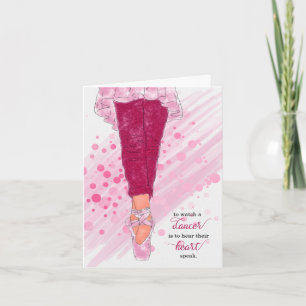 Ballerina Teenschoenen en Danser Citaat Roze Notitiekaartje