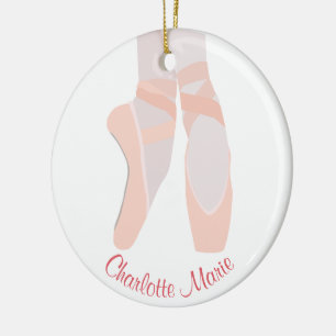 Ballerina Toe Shoes Personaliseert Keramisch Ornament