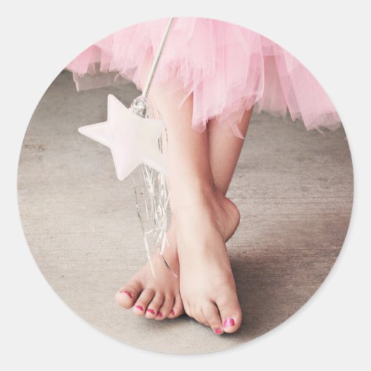 Ballerina Toes Ronde Sticker (Voorkant)