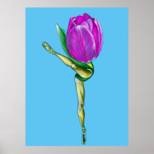 Ballerina Tulip Ballet Dance Poster - Schilderen