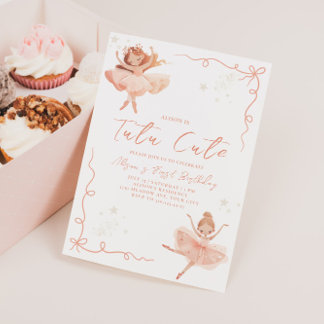 Ballerina Tutu 2e Invitation anniversaire