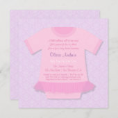 Ballerina Tutu Baby Girl Douche Invitations (Devant / Derrière)