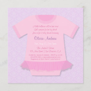 Ballerina Tutu Baby Meisje Shower Uitnodigingen