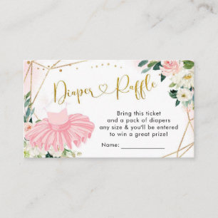 Ballerina Tutu Baby shower Luier Raffle Kaart