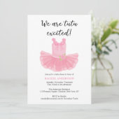 Ballerina Tutu Baby shower rose Invitation (Debout devant)