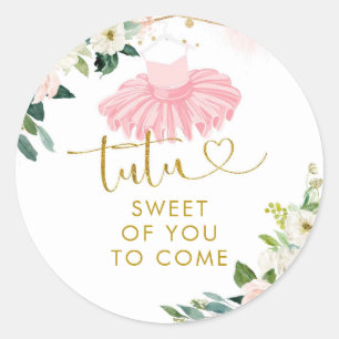 Ballerina Tutu Baby shower Sticker Merci