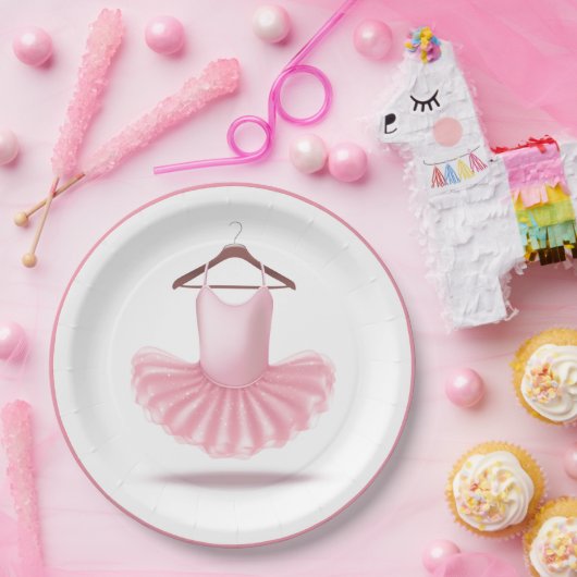 Ballerina Tutu Ballet Pink Girly Elegant Glam Papieren Bordje (Feest)