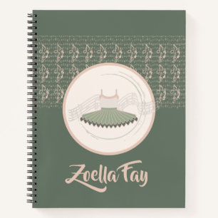 Ballerina Tutu Dress met Muzieknoten Notitieboek