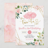 Ballerina Tutu Girl Invitation de deuxième anniver (Devant / Derrière)