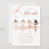 Ballerina Tutu mignonne Invitation d'anniversaire (Devant)