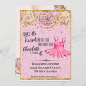 Ballerina Tutu rose invitation (Devant / Derrière)
