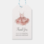 Ballerina Tutu Schattige Ballet Roze Script Verjaa Cadeaulabel (Voorkant)