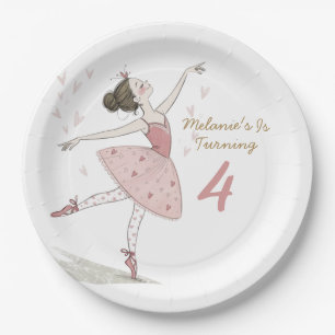 ballerina tutu verjaardagsfeestje papieren bordje