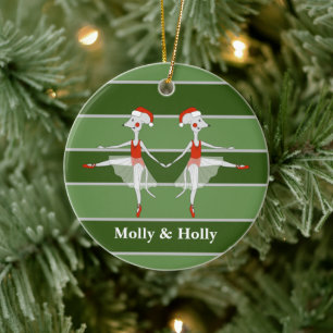 Ballerina Twins Kerst Special Keramisch Ornament