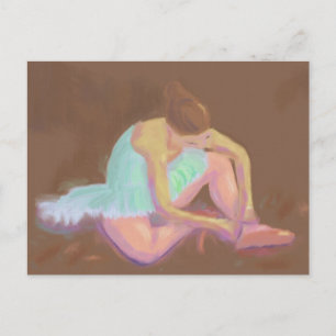 Ballerina Tying her Chaussures, Carte postale