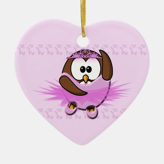 ballerina uil keramisch ornament (Voorkant)